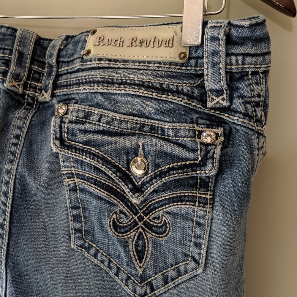 Rock Revival Jasmine Straight Blue Jeans 31